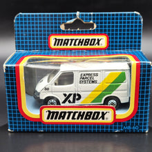 Load image into Gallery viewer, Matchbox 1989 Ford Transit Van White MB60 Express Parcel Systems Boxed