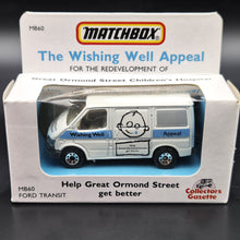 Load image into Gallery viewer, Matchbox 1989 Ford Transit Van White MB60 Wishing Well Appeal-Great Ormond St Childrens Hospital Boxed
