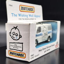 Load image into Gallery viewer, Matchbox 1989 Ford Transit Van White MB60 Wishing Well Appeal-Great Ormond St Childrens Hospital Boxed