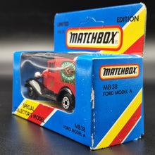 Load image into Gallery viewer, Matchbox 1990 Ford Model A Van Mervyn Wynne Diecast Models Red 1-75 Series MB38 Boxed