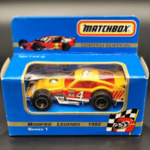 Load image into Gallery viewer, Matchbox 1992 Modified Legends Series 1 Carl "Bugsy" Stevens Modified Coupe #4 Limited Edition