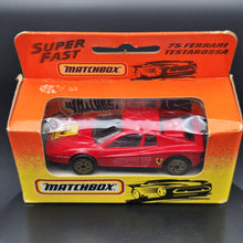 Load image into Gallery viewer, Matchbox 1993 Ferrari Testarossa Red #75 Matchbox 1-75 Superfast Boxed