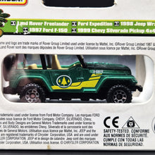 Load image into Gallery viewer, Matchbox 1999 1998 Jeep Wrangler Green #63 MBX 1-75 Series