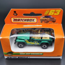 Load image into Gallery viewer, Matchbox 1999 1998 Jeep Wrangler Green #63 MBX 1-75 Series