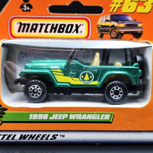 Load image into Gallery viewer, Matchbox 1999 1998 Jeep Wrangler Green #63 MBX 1-75 Series