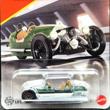 Load image into Gallery viewer, Matchbox 2025 2021 Morgan 3 Wheeler British Racing Green #57 MBX Showroom New Long Card