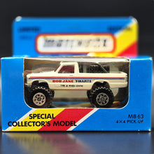 Load image into Gallery viewer, Matchbox 1985 4x4 Open Back Pickup Truck White MB63 Bob Jane T-Marts Limited Edition Sealed Box