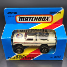 Load image into Gallery viewer, Matchbox 1985 4x4 Open Back Pickup Truck White MB63 Bob Jane T-Marts Limited Edition Sealed Box