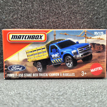 Load image into Gallery viewer, Matchbox 2025 Ford F-350 Stake Bed Truck Blue #95 MBX Construction New Sealed Box