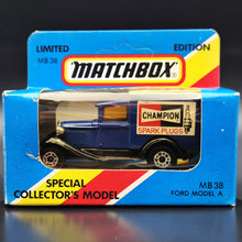 Load image into Gallery viewer, Matchbox 1983 Ford Model A Van Champion Spark Plugs Series 1-75 MB38 Boxed Limited Edition