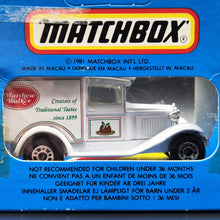 Load image into Gallery viewer, Matchbox 1989 Ford Model A Van Matthew Walker Creators Of Traditional Tastes White 1-75 Series MB38 Boxed