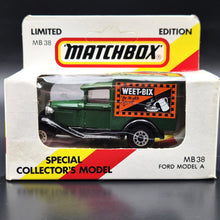 Load image into Gallery viewer, Matchbox 1990 Ford Model A Van Sanitarium-Weet-Bix Health Biscuit Dark Green Series 1-75 MB38 Boxed