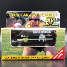 Load image into Gallery viewer, Matchbox 1996 Ford Transit Van Black Club Car Collectable ARL Canterbury-Bankstown Bulldogs Boxed