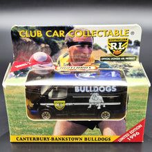 Load image into Gallery viewer, Matchbox 1996 Ford Transit Van Black Club Car Collectable ARL Canterbury-Bankstown Bulldogs Boxed