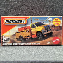 Load image into Gallery viewer, Matchbox 2025 GMC 3500 Utility Truck Yellow #47 MBX Construction New Sealed Box