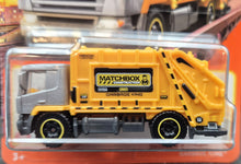 Load image into Gallery viewer, Matchbox 2023 Garbage King Grey/Yellow #61 MBX Metro New Long Card