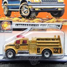 Load image into Gallery viewer, Matchbox 2000 International Fire Pump Gold #30 Matchbox Firefighters Series 5/5 New