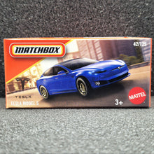 Load image into Gallery viewer, Matchbox 2025 Tesla Model S Blue #42 MBX City New Sealed Box