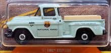 Load image into Gallery viewer, Matchbox 2021 '57 GMC Stepside Mint Green Truck Series #12/12 New Long card