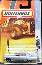 Load image into Gallery viewer, Matchbox 2008 '63 Cadillac Hearse Silver #55 City Action 11/12 New Long Card
