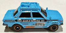 Load image into Gallery viewer, Matchbox 2025 '70 Datsun 510 Rally Light Blue #51 MBX Adventure New Sealed Box