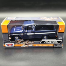 Load image into Gallery viewer, MotorMax 2021 1966 Chevy C10 Fleetside Pickup Dark Blue Timeless Legends 1-24 Diecast Pickup