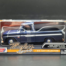 Load image into Gallery viewer, MotorMax 2021 1966 Chevy C10 Fleetside Pickup Dark Blue Timeless Legends 1-24 Diecast Pickup