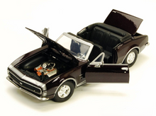 Load image into Gallery viewer, MotorMax 1967 Chevrolet Camaro SS Convertible Burgundy Timeless Legends # 73301 1-24 Diecast