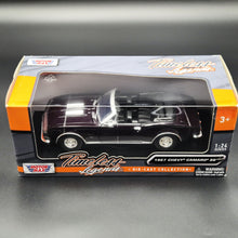 Load image into Gallery viewer, MotorMax 1967 Chevrolet Camaro SS Convertible Burgundy Timeless Legends # 73301 1-24 Diecast