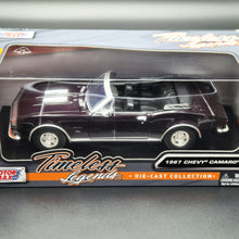 Load image into Gallery viewer, MotorMax 1967 Chevrolet Camaro SS Convertible Burgundy Timeless Legends # 73301 1-24 Diecast