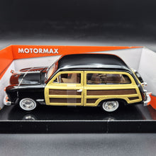 Load image into Gallery viewer, MotorMax 2021 1949 Ford Woody Wagon Black Timeless Legends #73260 1-24 Diecast Model