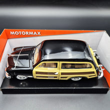 Load image into Gallery viewer, MotorMax 2021 1949 Ford Woody Wagon Black Timeless Legends #73260 1-24 Diecast Model