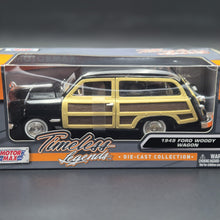 Load image into Gallery viewer, MotorMax 2021 1949 Ford Woody Wagon Black Timeless Legends #73260 1-24 Diecast Model