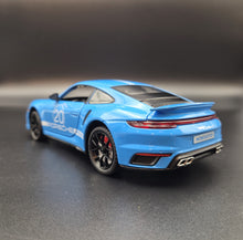 Load image into Gallery viewer, Explorafind 2021 Porsche 911 Turbo S Sky Blue 1:24 Die Cast Car