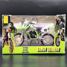 Load image into Gallery viewer, Racing Champions 1997 Kawasaki KX250 Motorcross Motorcycle Damon Huffman #10 1/9 Scale Diecast