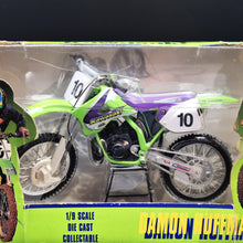 Load image into Gallery viewer, Racing Champions 1997 Kawasaki KX250 Motorcross Motorcycle Damon Huffman #10 1/9 Scale Diecast