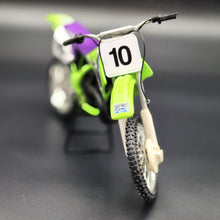Load image into Gallery viewer, Racing Champions 1997 Kawasaki KX250 Motorcross Motorcycle Damon Huffman #10 1/9 Scale Diecast