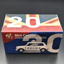 Load image into Gallery viewer, Explorafind 1967 Austin Mini Cooper MKII White Liverpool Police 1:50 Die Cast Car New