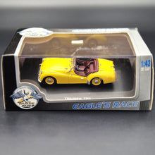 Load image into Gallery viewer, Universal Hobbies Eagle's Race 1955 Triumph TR2 Yellow #3683 1:43 Die Cast Model