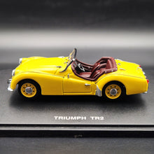 Load image into Gallery viewer, Universal Hobbies Eagle's Race 1955 Triumph TR2 Yellow #3683 1:43 Die Cast Model