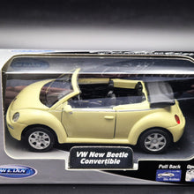 Load image into Gallery viewer, Welly 2004 Volkswagen New Beetle Convertible Pale Yellow 1:36 Collection Series Boxed