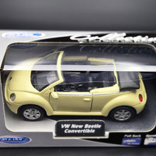 Load image into Gallery viewer, Welly 2004 Volkswagen New Beetle Convertible Pale Yellow 1:36 Collection Series Boxed