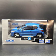 Load image into Gallery viewer, Welly 2007 Peugeot 207 Blue 1:36 #42370 Collection Series Boxed
