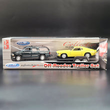 Load image into Gallery viewer, Welly 2001 Chevrolet Suburban &amp; 1970 Ford Mustang Boss 302 Off-Roader Trailer Set Collection