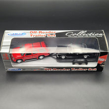 Load image into Gallery viewer, Welly 2002 Cadillac Escalade &amp; 1965 Pontiac GTO Off-Roader Trailer Set Collection