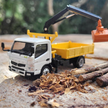 Load image into Gallery viewer, Explorafind 2022 Mitsubishi Fuso Canter with Crane/Bucket 1:76 Die Cast Truck New
