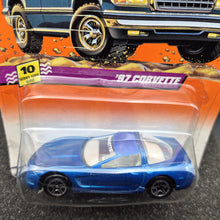 Load image into Gallery viewer, Matchbox 1998 1997 Corvette Blue #69 Super Cars 3/5 Long Card