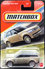Load image into Gallery viewer, Matchbox 2025 2024 Range Rover PHEV Gold #32 MBX Road Trip New Long Card