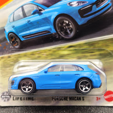 Load image into Gallery viewer, Matchbox 2025 Porsche Macan S Miami Blue #64 MBX Road Trip New Long Card