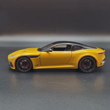 Load and play video in Gallery viewer, Explorafind 2023 Aston Martin DBS Coupe Yellow 1:24 Die Cast Car
